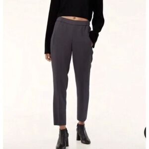 WILFRED x ARITZIA Darontal Pant Dark Grey Elastic Waist Cropped Women’s Size 4